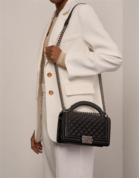 chanel le boy v|chanel black boyfriend bag.